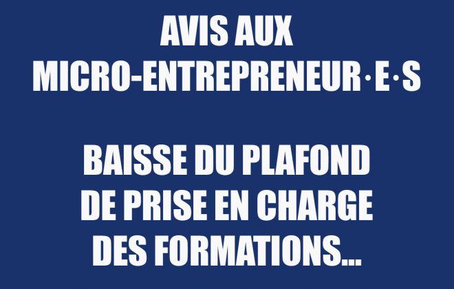 annonce de baisse de budget formation pour les micro-entrepreneurs