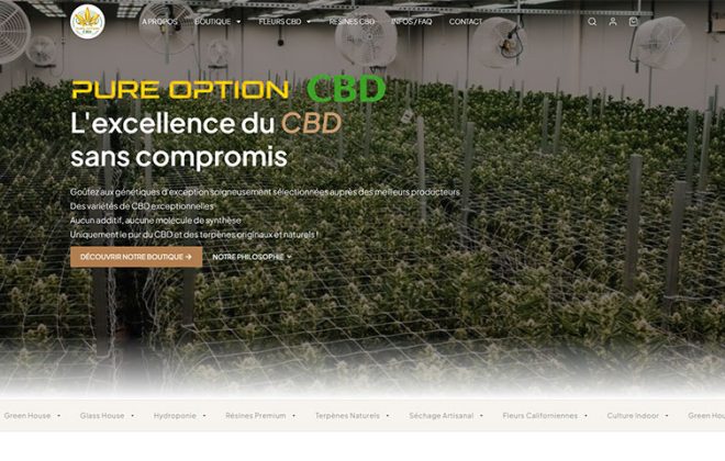 Pure Option CBD, boutique en ligne de produits à base de CBD